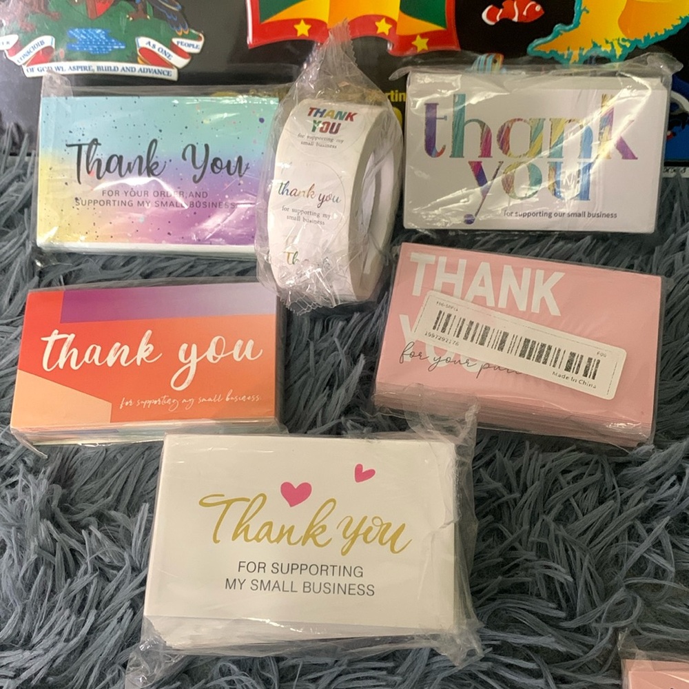 100pc thank you cards & 500pc stickers - Picture 8 of 9